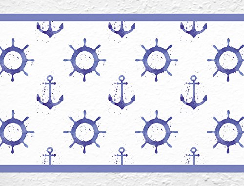 I-love-Wandtattoo b-10003 Kinderzimmer Bordüre „Anker und Steuerrad“ Piratendeko Kinder - 2